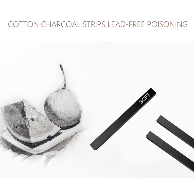 Artists Compressed Charcoal Sticks Square Black Coal Sticks Sketch Art Supplies for Drawing Sketching Shading Tool 6 PCS