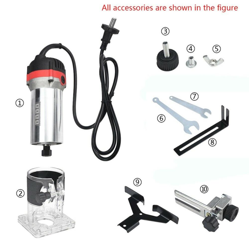 800W 30000Rpm Houtbewerking Elektrische Trimmer Hout Frezen Graveren Steken Trimmen Machine Hand Carving Machine Hout Router