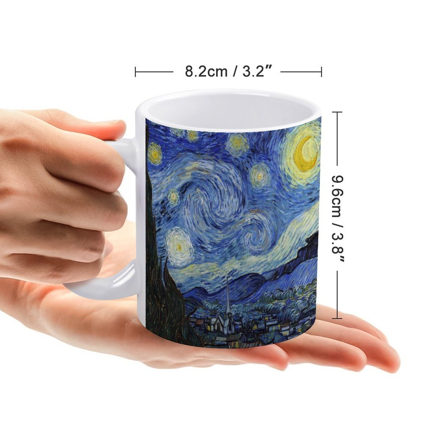 Starry Night-Van Gogh White Mug Ceramic Mug Mug Star Stars Vincent Van Gogh Van Gogh Oil Vintage Old Culture Moma
