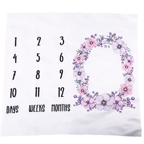 Baby Baby Milestone Deken Foto Fotografie Prop Dekens Achtergrond Doek Kalender Bebe Jongen Meisje Foto Accessoires 100X100 Cm: BPP015