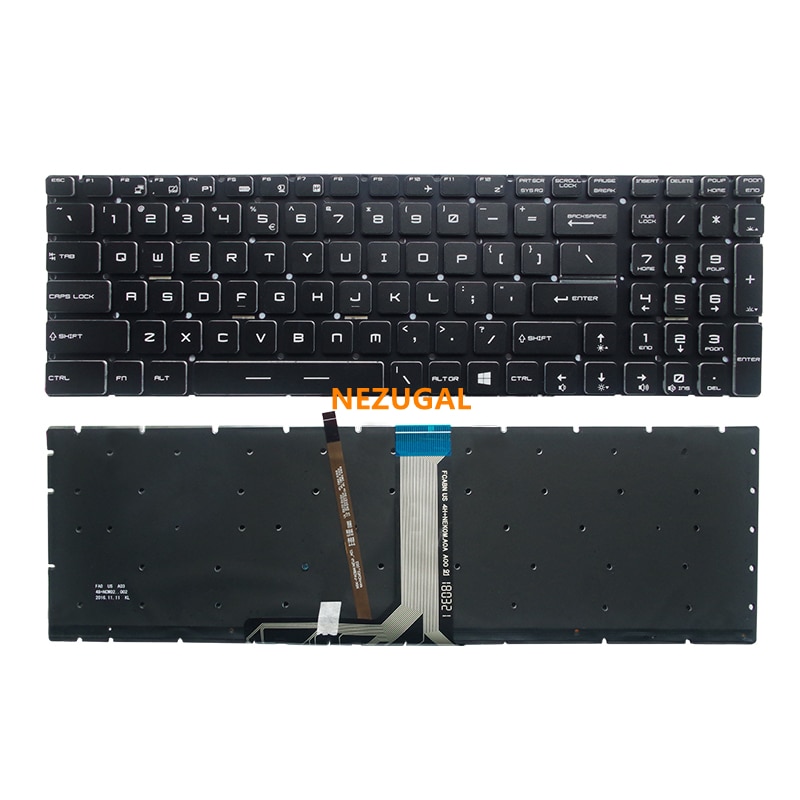 RVB Clavier Rétroéclairé pour MSI GT62 GT72 GE62 GE72 GS60 GS70 GL62 GL72 GP62 GP72 CX62 GS63VR GS73VR GT72VR GT83VR GE62V Anglais AMÉRICAIN