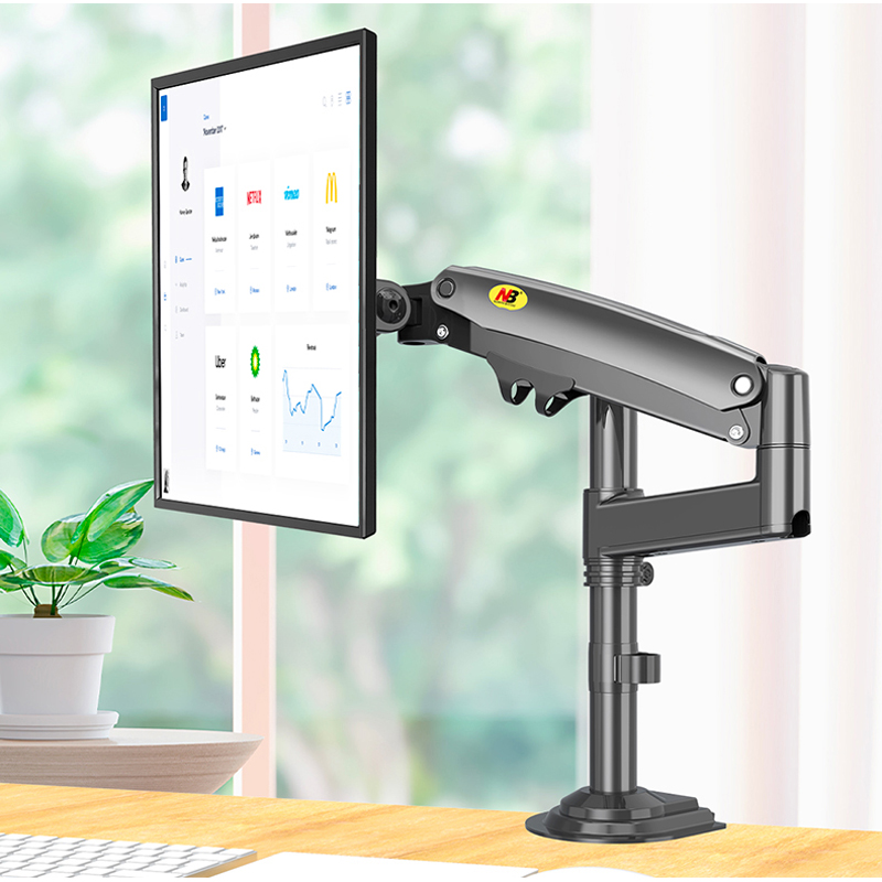 NB H100 22-35" 17"-30" GasveerMonitor Houder Arm Full Motion LCD TV Mount 2-9kg 2-12kg ergonomische dubbele arm klembeugel USB3: WHITE