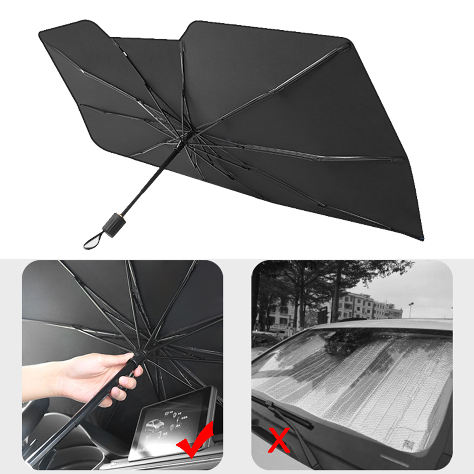 Autoruit Parasol Auto Zonnescherm Opvouwbare Draagbare Bescherming Luifel Voorruit Zonnescherm Auto Sheild Opvouwbare Paraplu