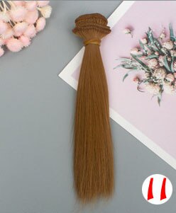 1pcs 15*100cm Doll Accessories Straight Synthetic Fiber Wig Hair For Doll Wigs High-temperature Wire: 11