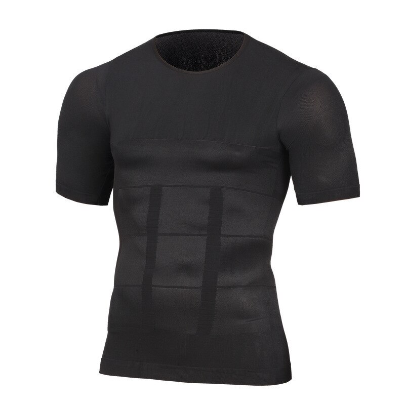 Men's Compression T-Shirt Compression Body Building Shirt for Men Summer Slim Dry Quick Under Shirt: XL / BLACK