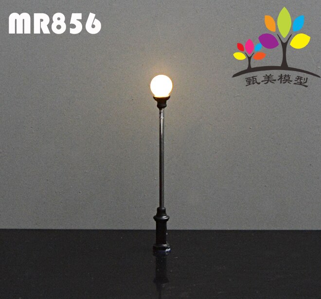 Led 3V Hoge Licht Schaal Model Metalen Lantaarnpaal Licht Voor Architectuur: MR856 warm