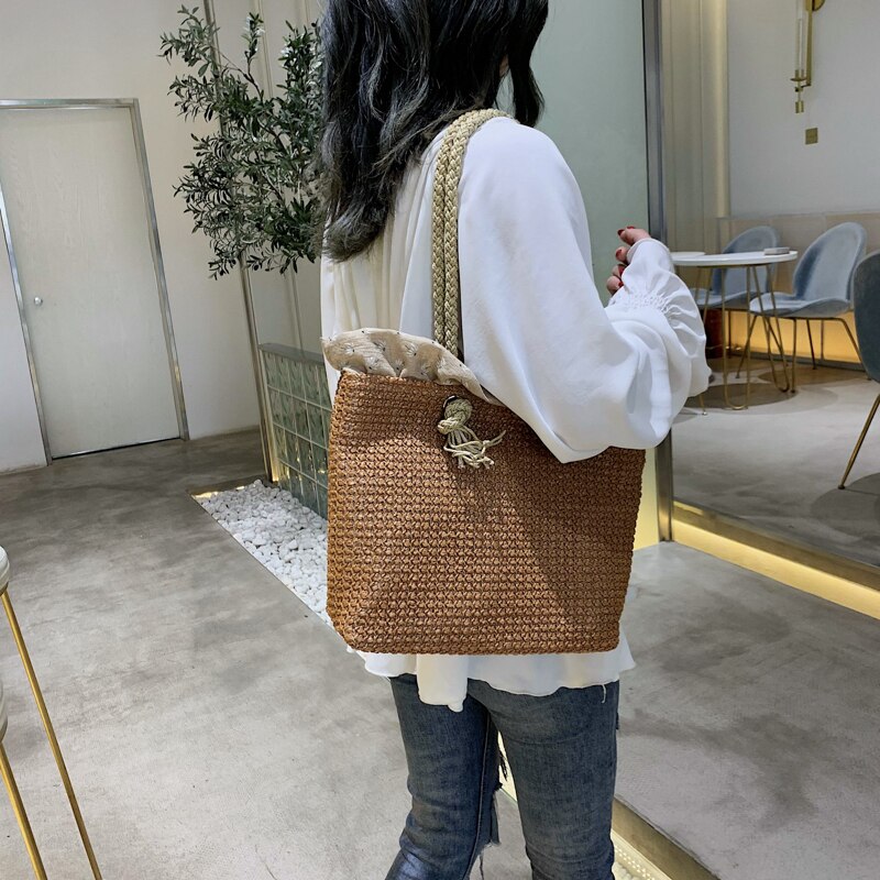 Bolso de hombro de piel sintética de para mujer, Cartera de mano femenina de alta gama, de gran capacidad, estilo retro, a la