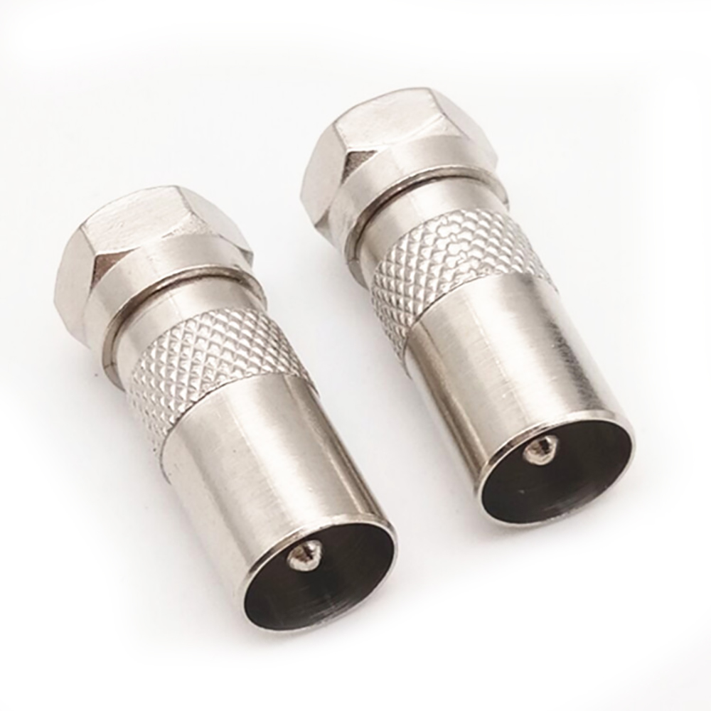 F Type Male to TV Male Plug Connector Socket To RF Coax TV Aerial Male Adapter