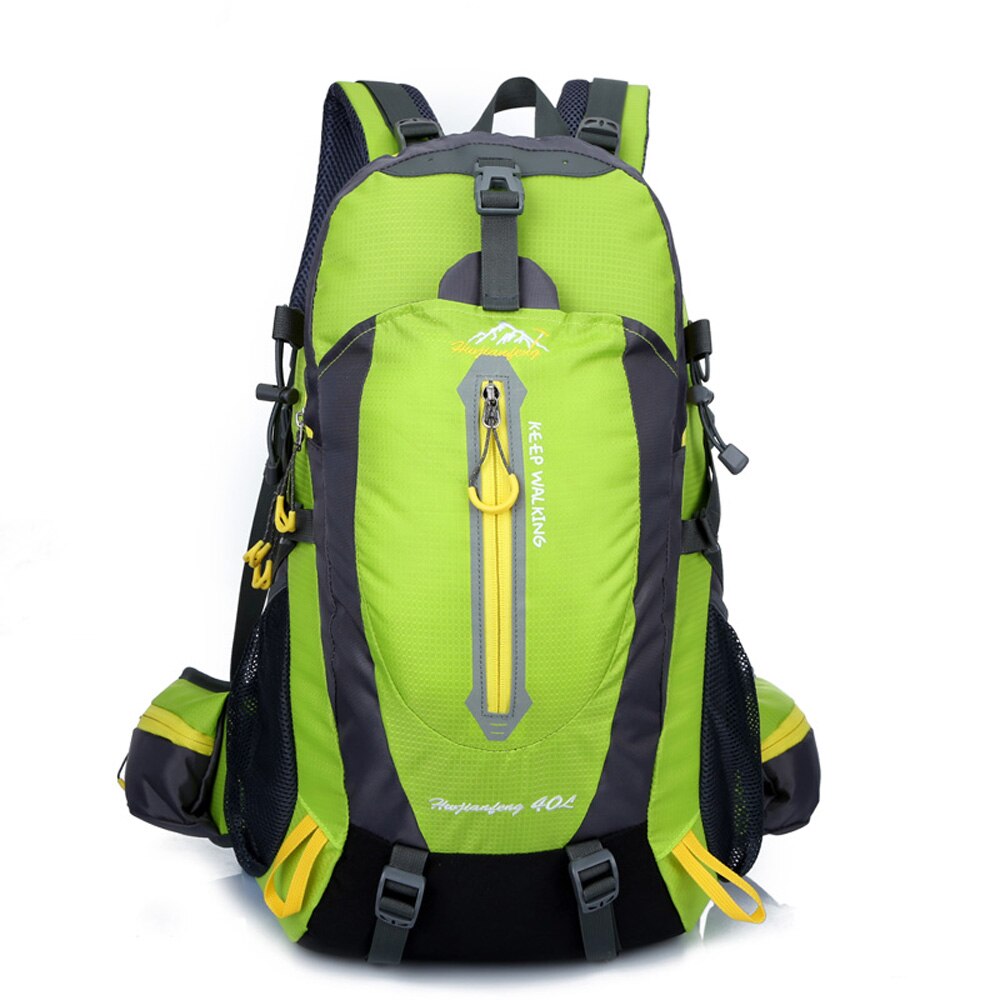 Waterproof Climbing Backpack Rucksack 40L Outdoor Sports Bag Travel Camping Hiking Backpack Daypack Trekking Bags For Men Women: Green Color