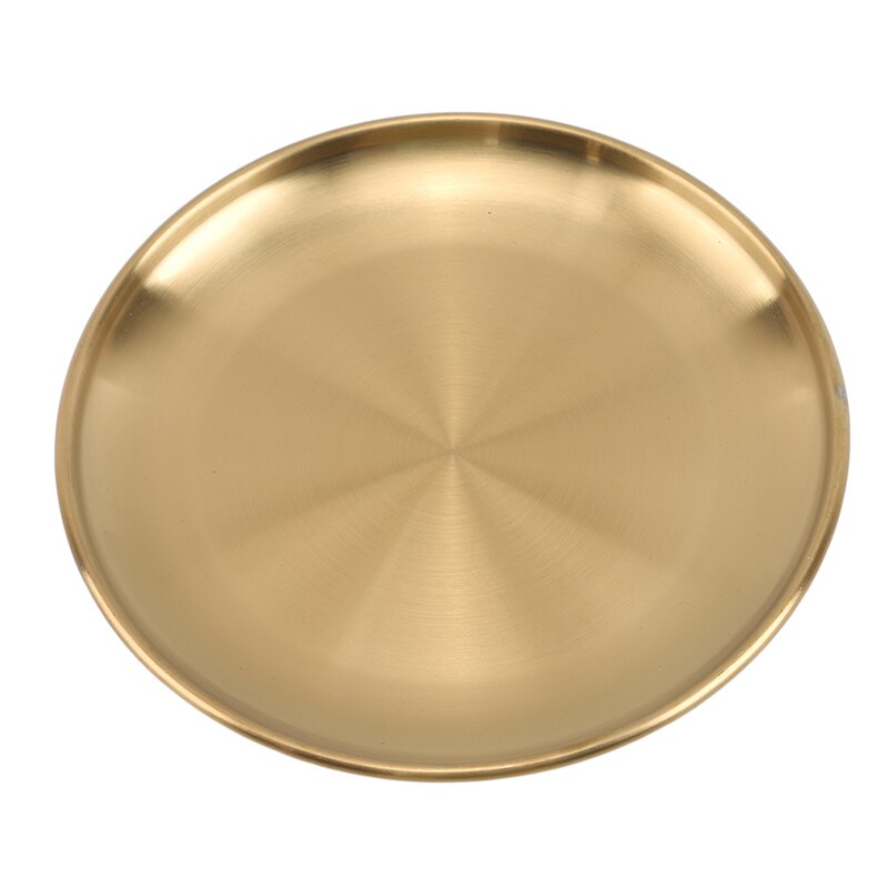 Diner Platen Goud Eettafel Plaat Serveren Gerechten Ronde Plaat Cake Lade Westerse Steak Ronde Lade Keuken Platen: 14cm