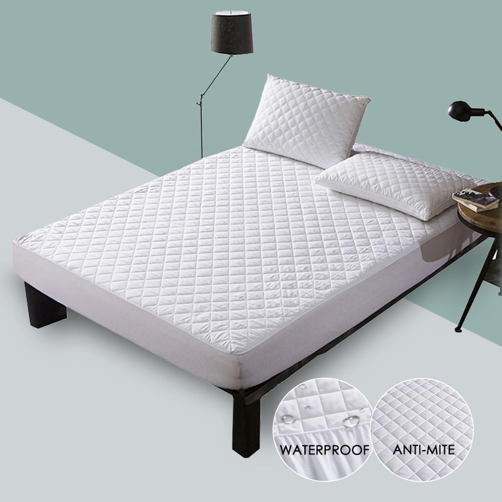 Quilted Waterproof Mattress Cover Brushed Fabric Anti-mite Breathable Knitted Bed Protection Pad Mattress Protector