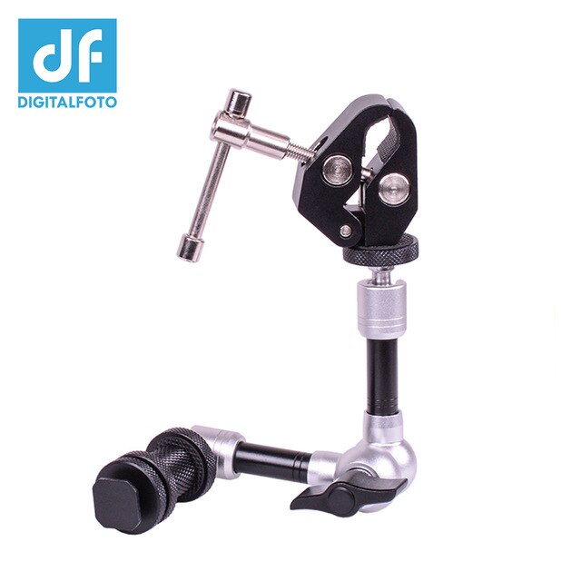 DF DIGITALFOTO 7inch 11 inch stainless steel magic arm clamp mount with shoe for camera monitor DSLR RIG Light movie kit