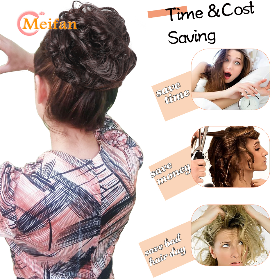 Messy Hair Bun Curly Hair Piece Side Comb Clip in Hairtail Extension Short Natural Versatile Adjustable Styles Easy Hair pieces