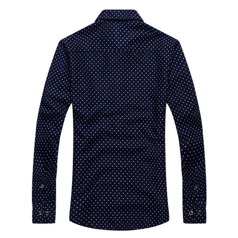 Print Casual Men Long Sleeve Shirt Stitching Pocket Fabric Soft Comfortable Men Dress Slim Fit Style