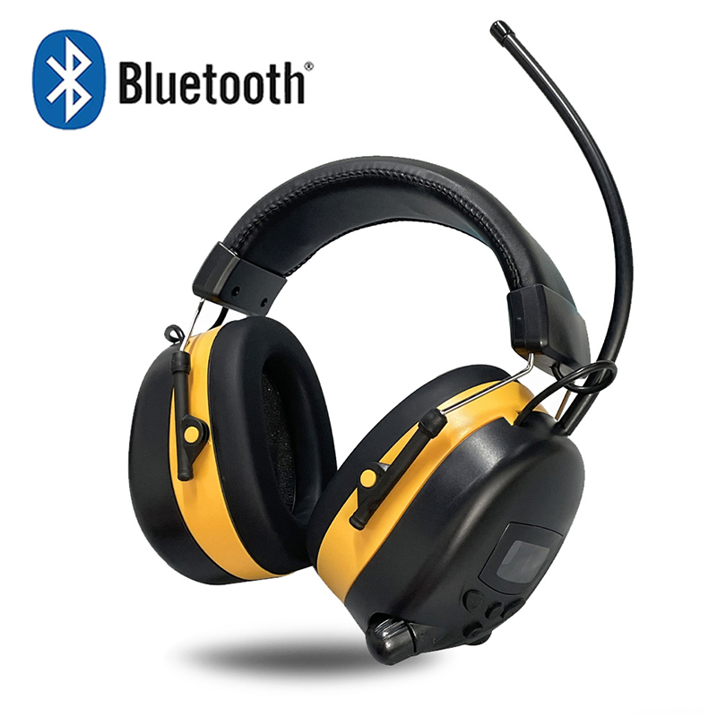 Verbeterde Bluetooth 5.3 gehoorbescherming hoofdtelefoon met FM-radio 25dB NRR veiligheidsoorbeschermers voor maaien, werkplaatsen: Default Title