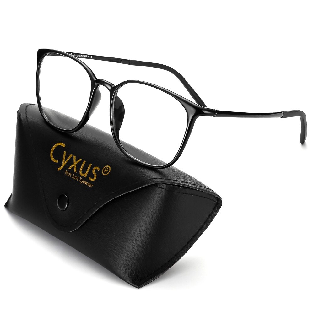 Cyxus Retro, gafas de protección contra luz azul para aliviar la tensión ocular, montura UL Super Flexible, lentes transparentes, Unisex, gafas para ordenador 8061