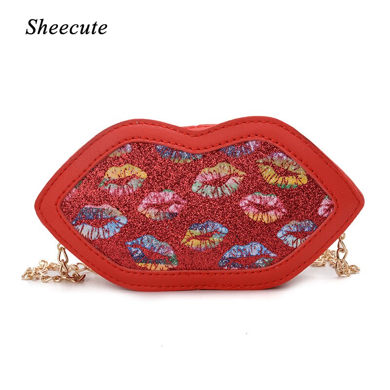 Girls Shoulder Bags for Children's Small Bag Female Summer Personality Lip Pack Chain Kids Messenger Bag