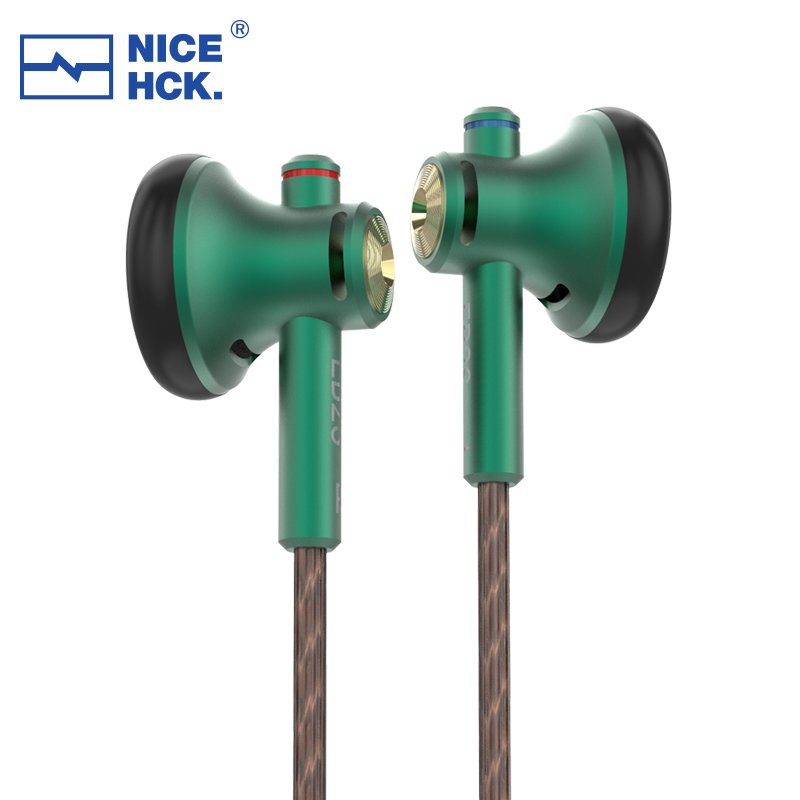 Słuchawki NICEHCK EB2S z mikrofonem HD, wtyczka L, dynamiczny przetwornik 15.4mm LCP, słuchawki do muzyki i wokalu, przewodowe słuchawki douszne 4.4mm, monitor douszny B70/YD30/U2