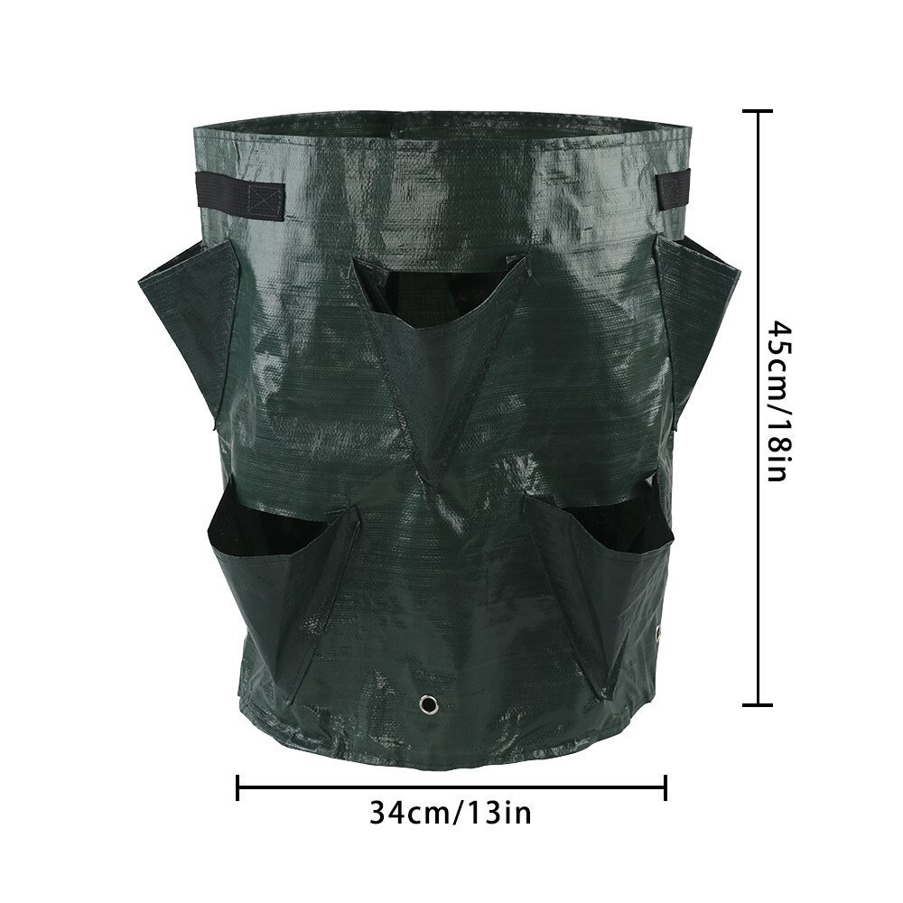 2 Pack 10 Gallon Strawberry Planting Bags PE Flower Growing Climbing Plants Vegetables Strawberry Planter Container with Handle