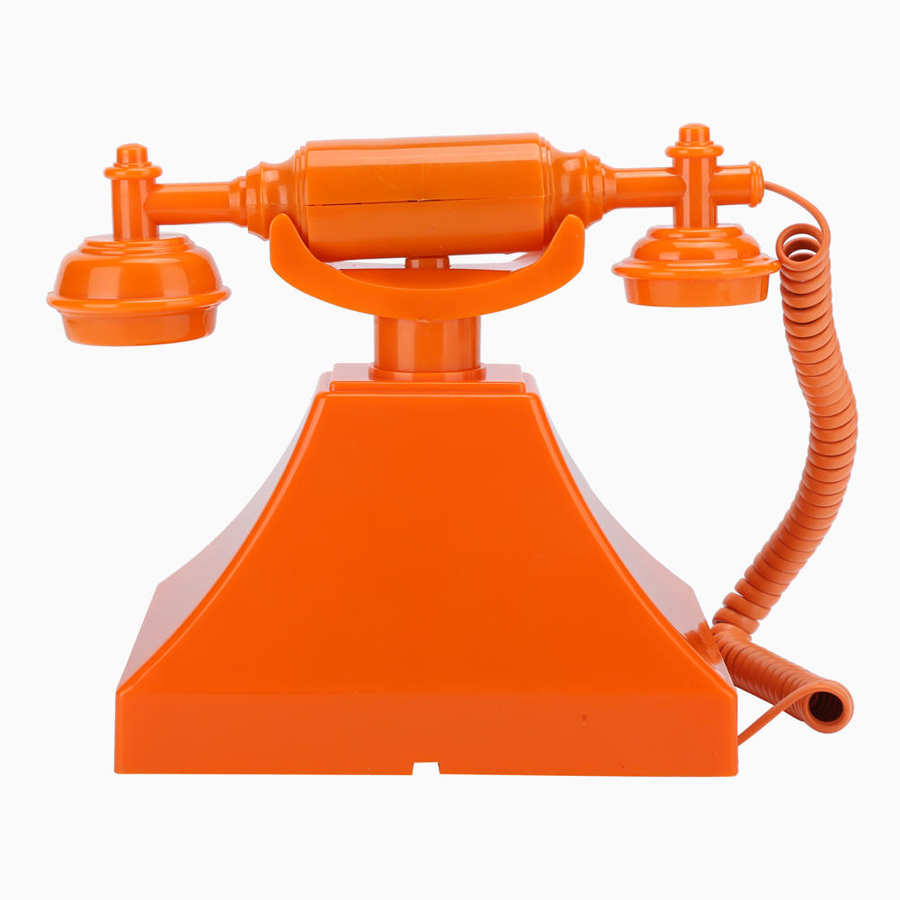 Vintage fasttelefon orange high definition opkald stor klar knap us / uk lednings telefon