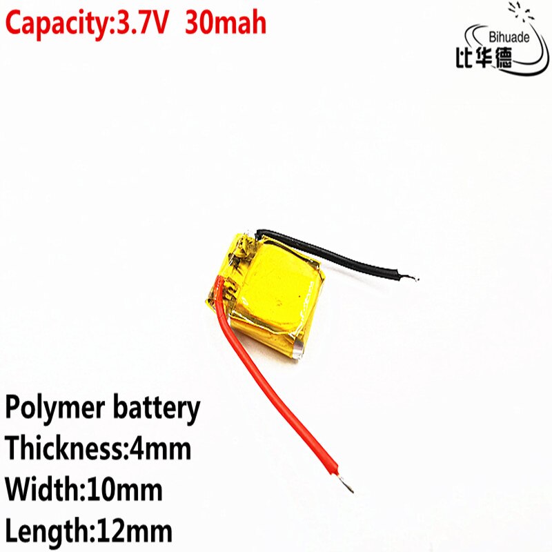 Good Qulity 3.7v polymer lithium battery 30mah 401012 is suitable for I7 bluetooth headset MP3 MP4: 2pcs