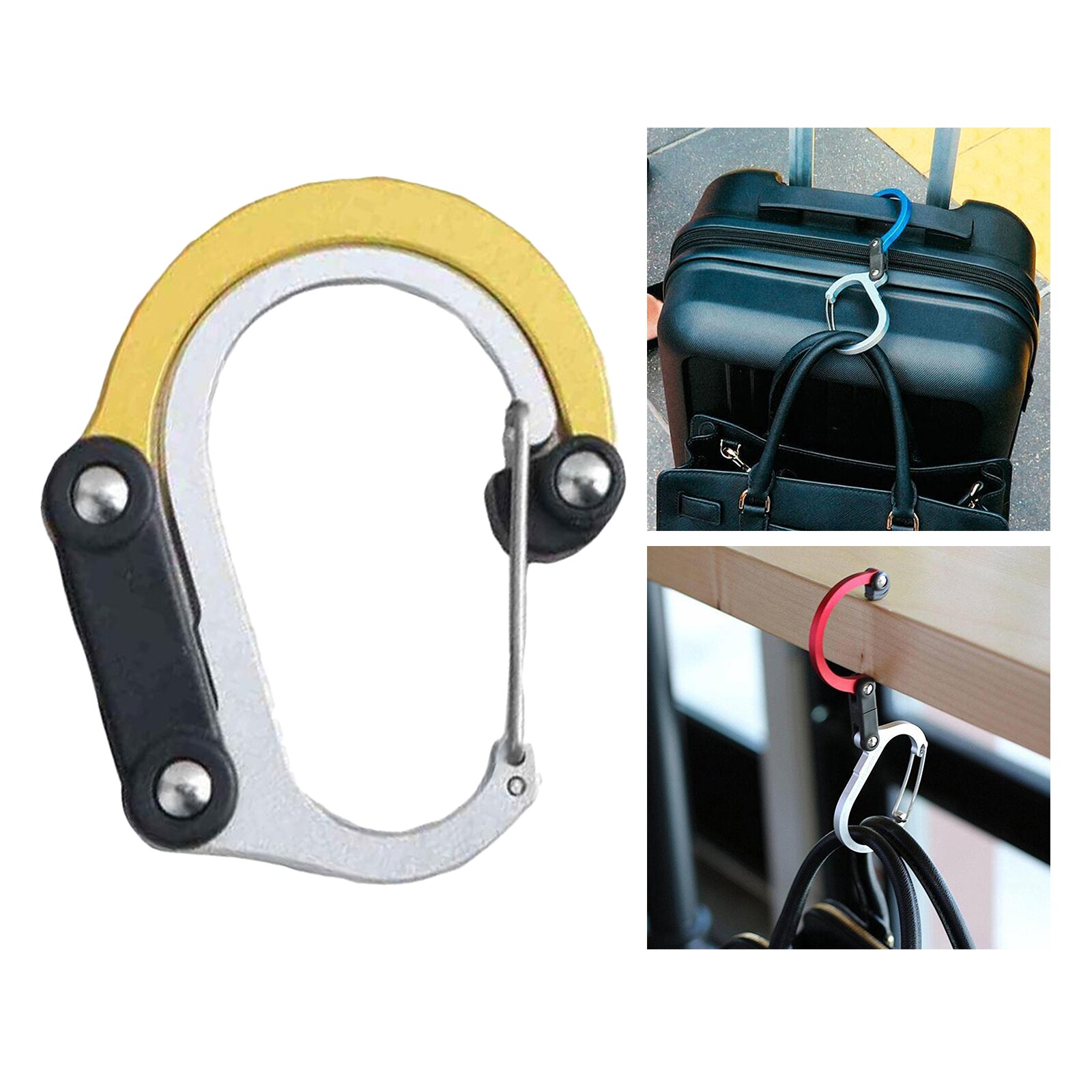 Deluxe Carabiner Clip and Hook for Travel Camping Backpack Outdoor Functional Carabiner Clip D-Ring Fast ing Buckle