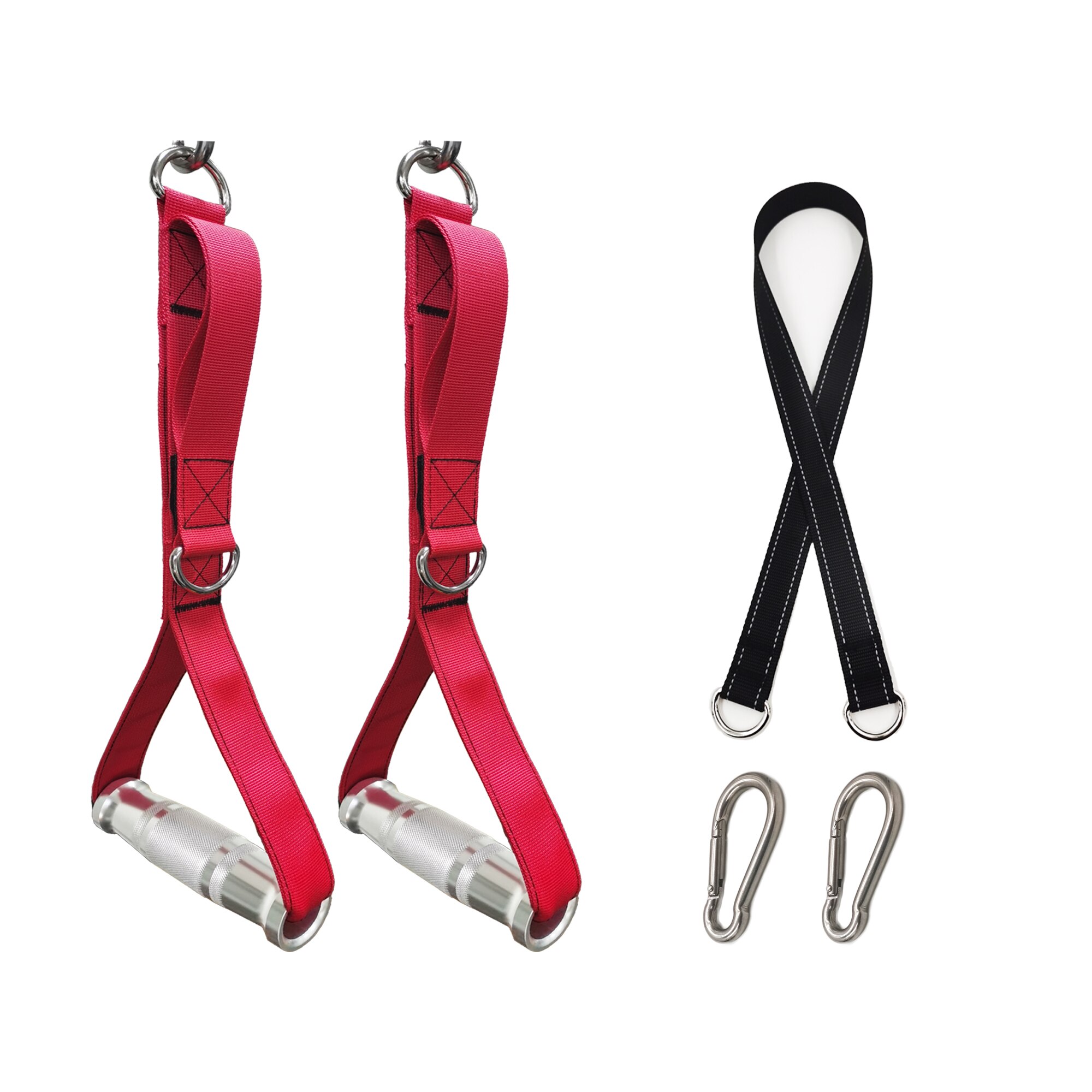 Multifunction Cable Machine Metal Gym Handle Strap Heavy Duty Tricep Press Pulldown Resistance Band Training Workout Attachment: with strap