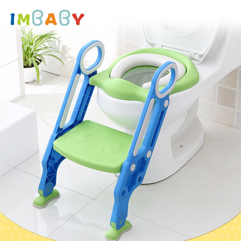IMBABY Baby Boy Potty for Kids Training Seat Baby Girl Pot Adjustable Ladder Children Toilet Safety Folding Bebe Seat Pots Frog