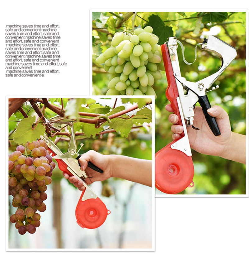 Máquina atadora manual Onnfang, conjunto de cintas de cinta para planta de jardín, Tapetool, para uvas, tomate, pepino, juego de grapas para verduras