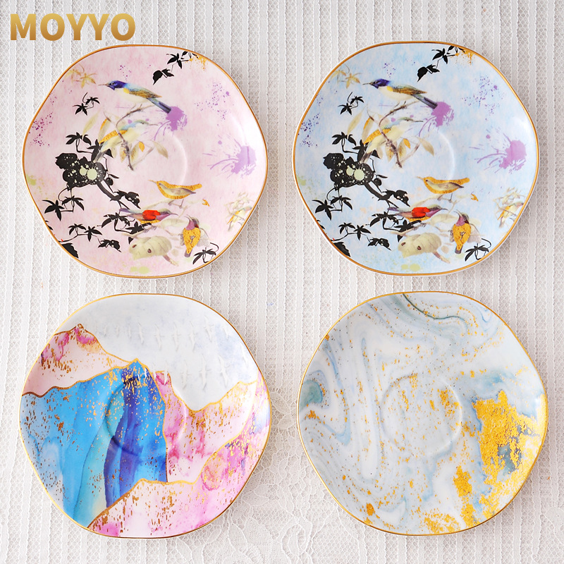 Pastoral Nordic Cup Saucer Bone China Creativity Teaware Reuseable Eco Friendly Cup Saucer Coffee Canecas Home Decoration EK50BD