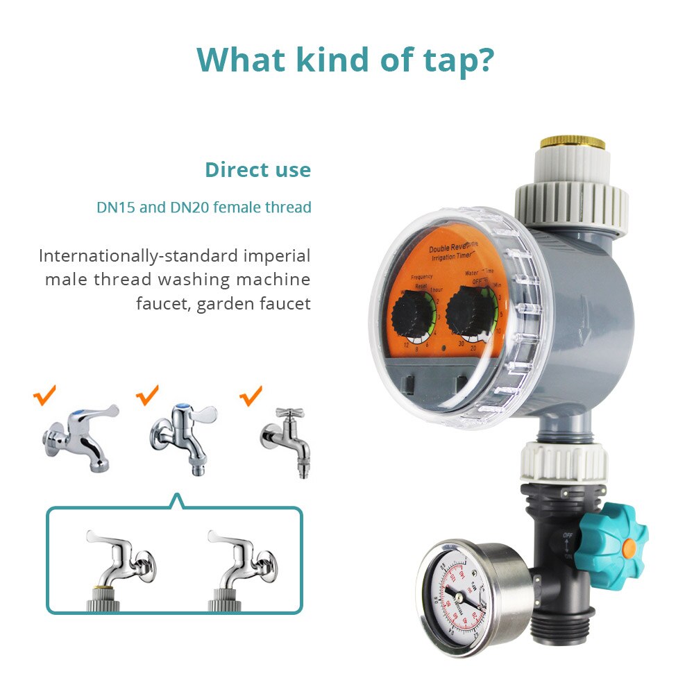 Garden Watering Timer Water Pressure Regulator Irrigation Controller System With Battery Use To DN15 And DN20 Female Thread
