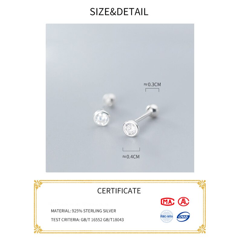 La Monada Runde Inlay Minimalistischen Sterling Silber Stud Ohrringe Frauen 925 Silber Schmuck Frau Ohrringe Stud Silber 925