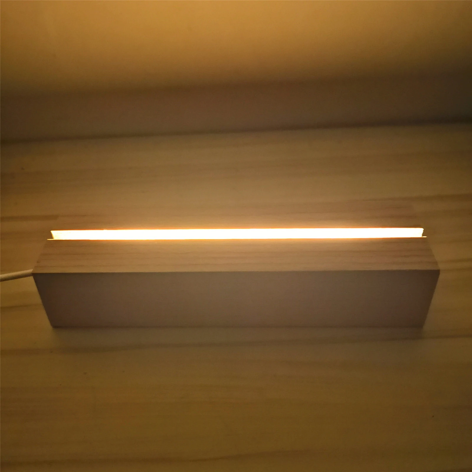 Rechthoek massief beukenhouten LED-basis voor harslamp Acrylglasplaatstandaard Houten lichtdisplaybasis DIY USB-nachtlampjebasis