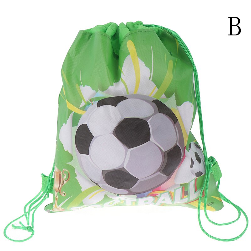 1pc Cartoon Drawstring Backpack Non-woven Fabrics Football Drawstring Bags Kids Boys Backpack Shoes Clothes Storage Bags: B