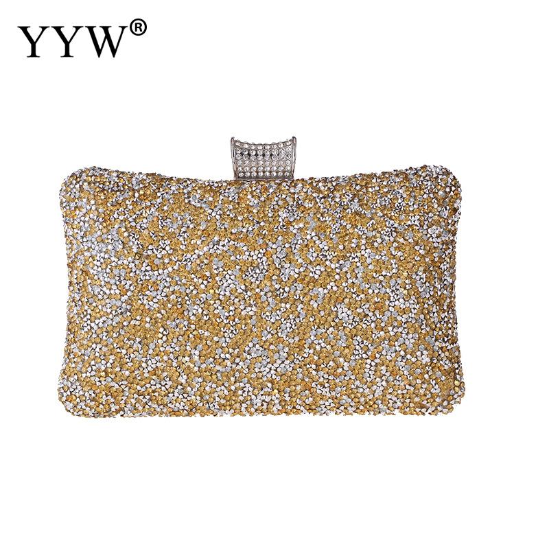 Luxe Strass Avond Clutch Vrouwen Zilver Goud Mode Wedding Party Night Tas Bling Crossbody Tassen Doos Strass