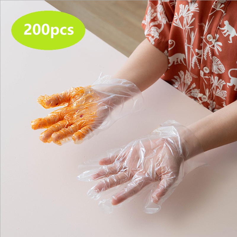 Guanti monouso in plastica trasparente guanti da cucina per barbecue monouso guanti sanitari da bagno rimovibili in scatola per Catering