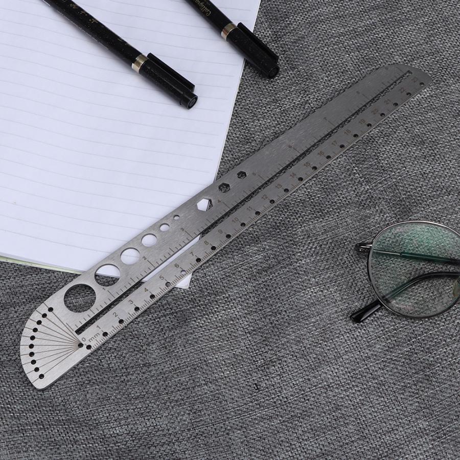 Scale Ruler Multifunctional Stainless Steel Compass Protractor Measuring Tool