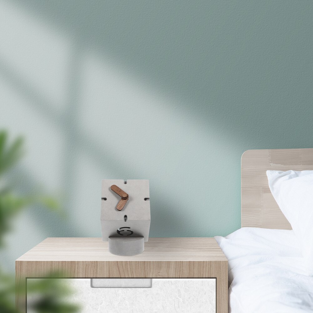 Premium Wood Clock Desk Clock Modern Cube Display Clock Desktop Clock Decor