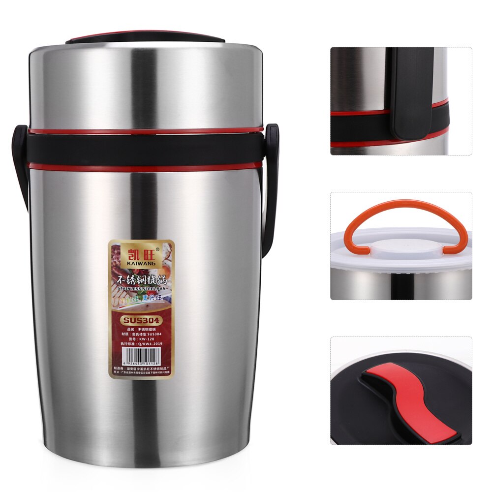 1Pc Thermal Insulation Sealed Lunchbox Stainless Steel Bento Box: As shown