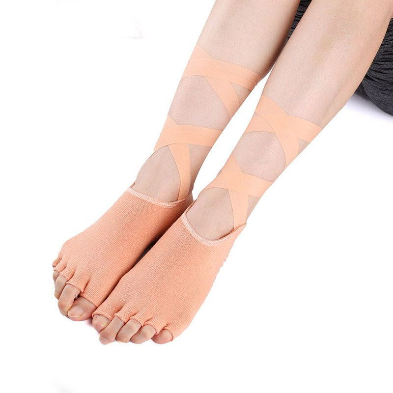 Calzini Yoga Cotone - Mezzo Dito Antiscivolo - Donna Pilates Barre Workout