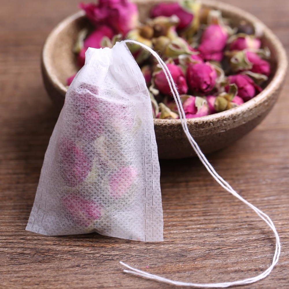Tepåsar 5.5 x 7cm livsmedelsklassade tomma doftande tepåsar infuser med snöre läka tätning filterpapper för ört löst te bolsas de te
