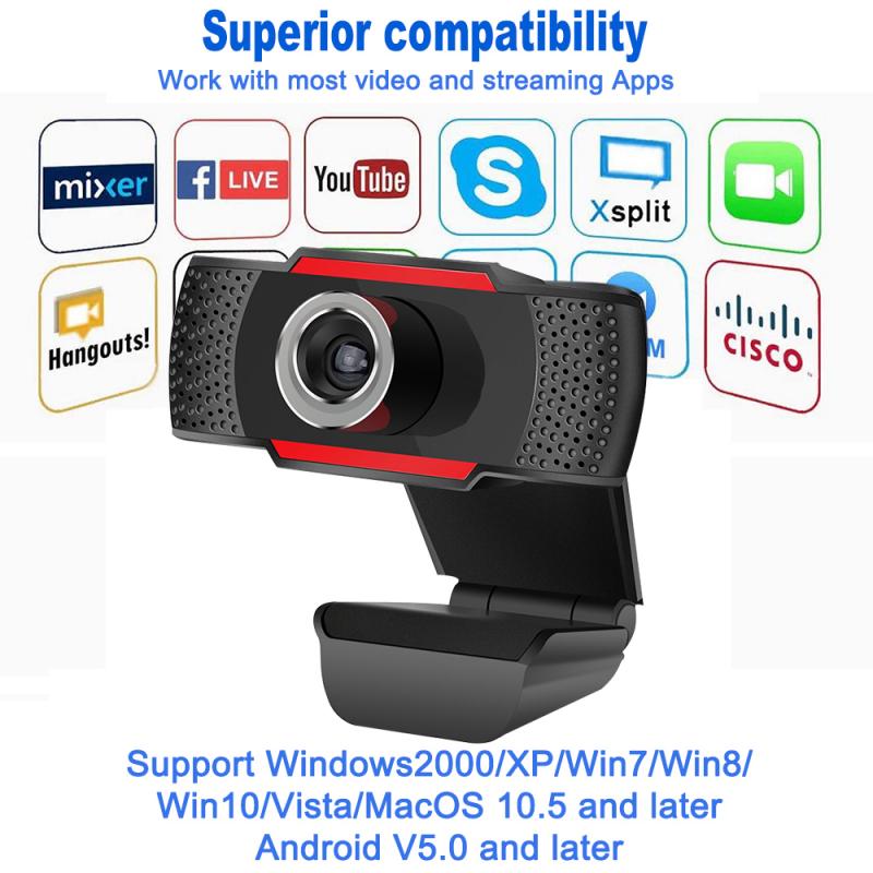 Webcam Full Hd 1080P Webcam Usb Webcamera Met Mic Mini Computer Camera Web Cam Flexibele Draaibare Voor Computer Laptops desktop