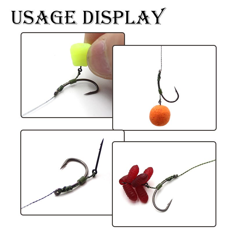 30pcs Carp Fishing Maggot Clip Fishing Bait Ring Hooks Bait Sting Boilie Pin Spike Live Bait Lure Hook Carp Chod Hair Rig Tackle