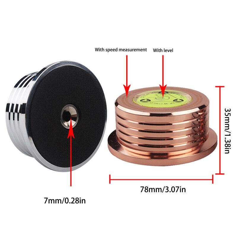 Universal 50hz lp vinyl pladespiller disc pladespiller stabilisator med niveau aluminiumslegering vægtklemme