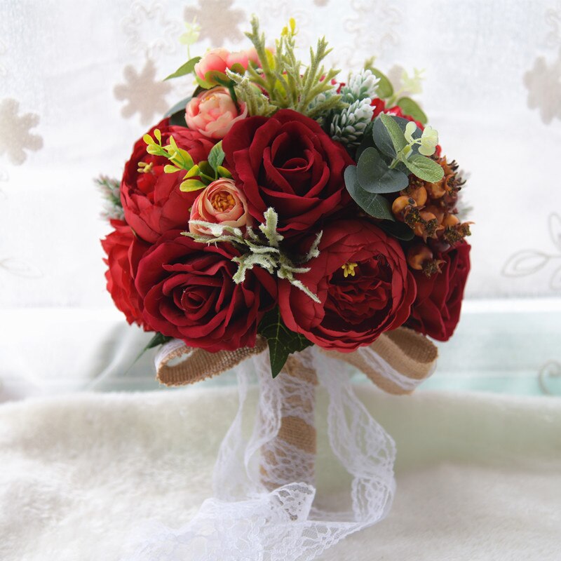 Waterfall Ivory Wedding Flowers Bridal Wedding Bouquets Pink Champagne Bouquet for Brides Artificial Flower Bouquet De Marriage