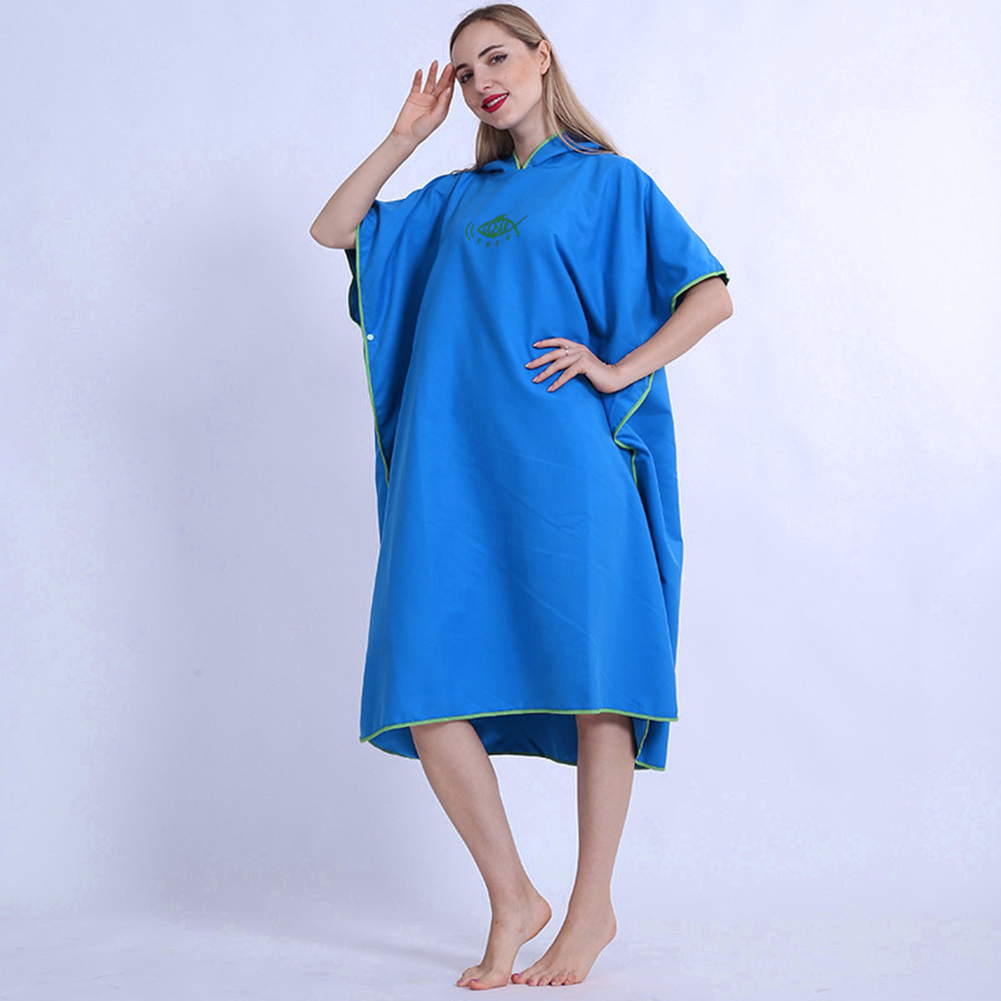 Mode Volwassen Microfiber Water Absorberen Snel Droog Hooded Wetsuit Veranderende Gewaad Effen Kleur Poncho Zwemmen Beach Surf Duiken Zwemmen