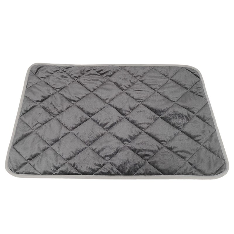 Tapis auto-chauffant pour animaux de compagnie, coussin thermique pour chien et chat, rembourrage polaire doux et confortable, accessoires pour animaux de compagnie: GRIS / L