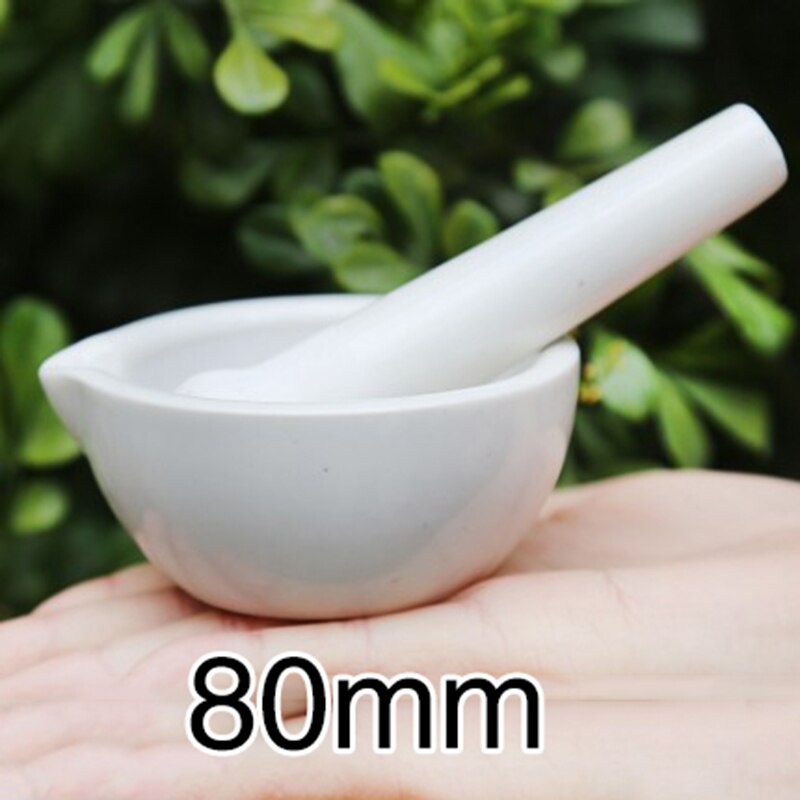 60/80/100/130/160mm Ceramic Grinder Bowls Mortar and Pestle Set Kitchen Food Garlic Pepper Spices Grinding Bowl Herb Mincers: 80mm