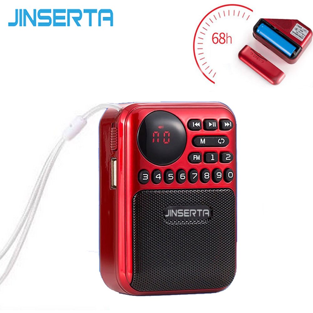 JINSERTA Mini Fm Stereo Radio Draagbare Mode Band Luidspreker USB Mp3-speler Fm Ontvanger Luidspreker