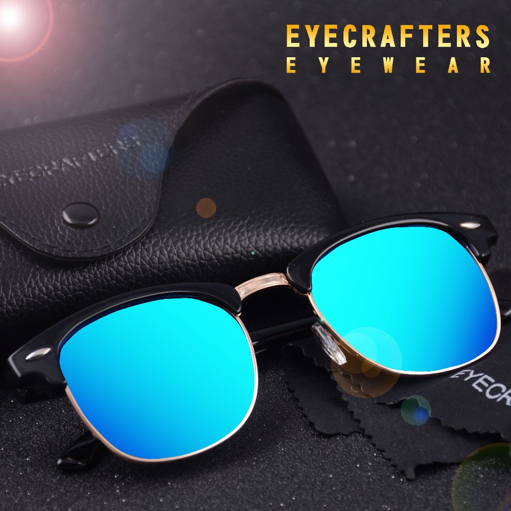 Tortoise inspiré classique demi-cadre cornu Semi-sans monture hommes femmes lunettes de soleil polarisées lunettes rétro 3016